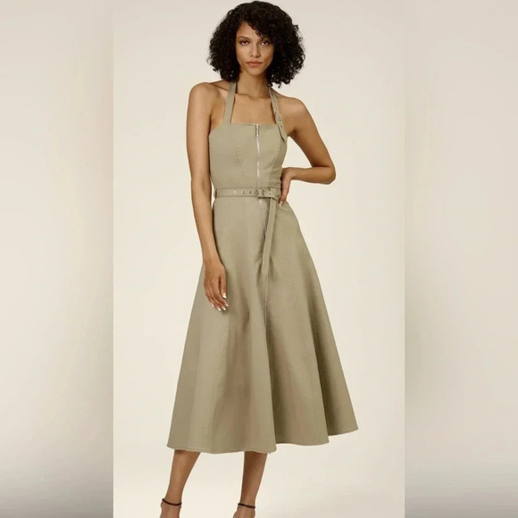 Nicholas Delilah Midi Dress in Sage 0 - Picture 1 of 9